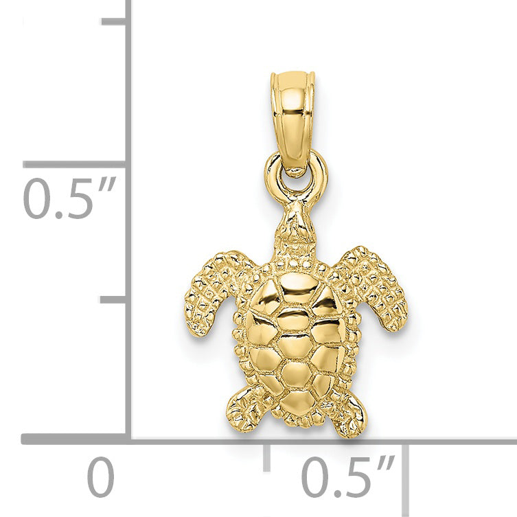 10K 3-D Mini Sea Turtle Charm