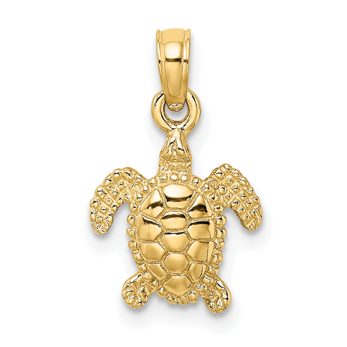 10K 3-D Mini Sea Turtle Charm