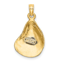 10K 2-D Textured / Polished Oyster Shell Charm