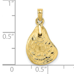 10K 2-D Textured / Polished Oyster Shell Charm