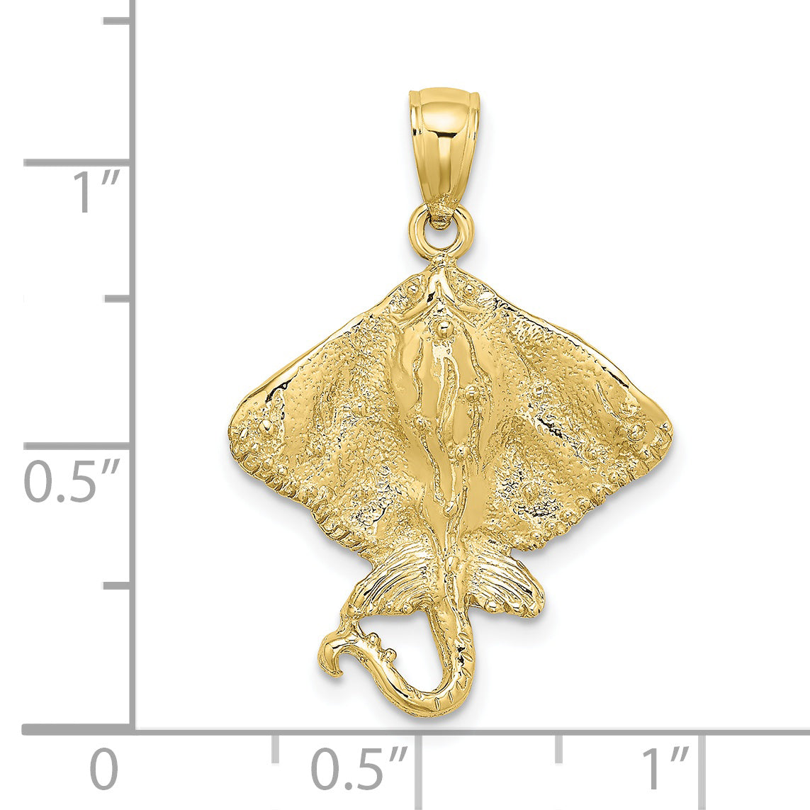 10K 2-D Stingray Charm