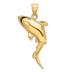 10K 3-D Polished Shark Charm