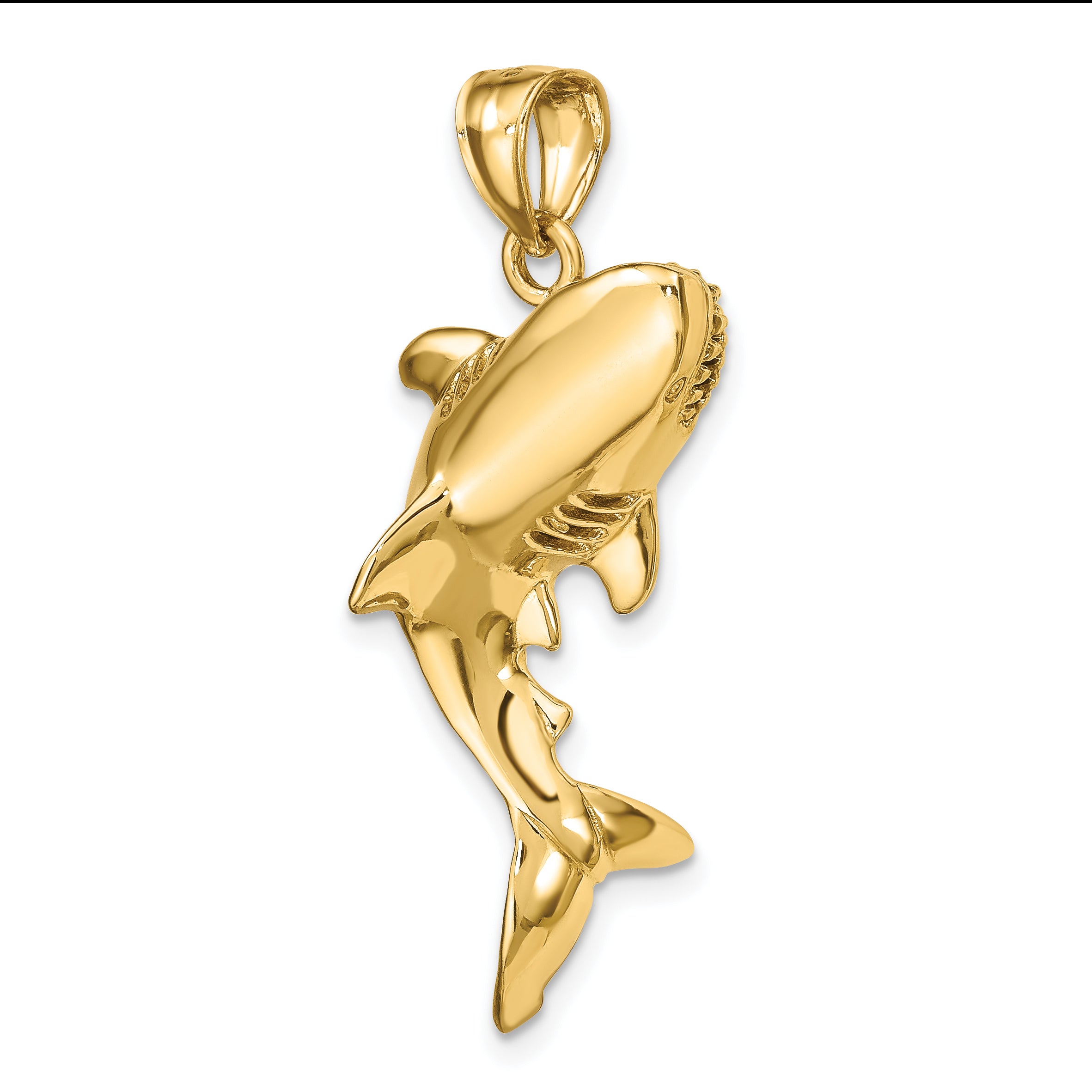 10K 3-D Polished Shark Charm