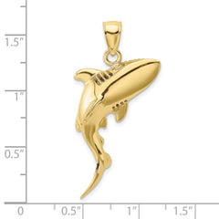 10K 3-D Polished Shark Charm