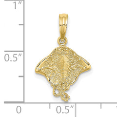 10K 2-D Stingray Charm