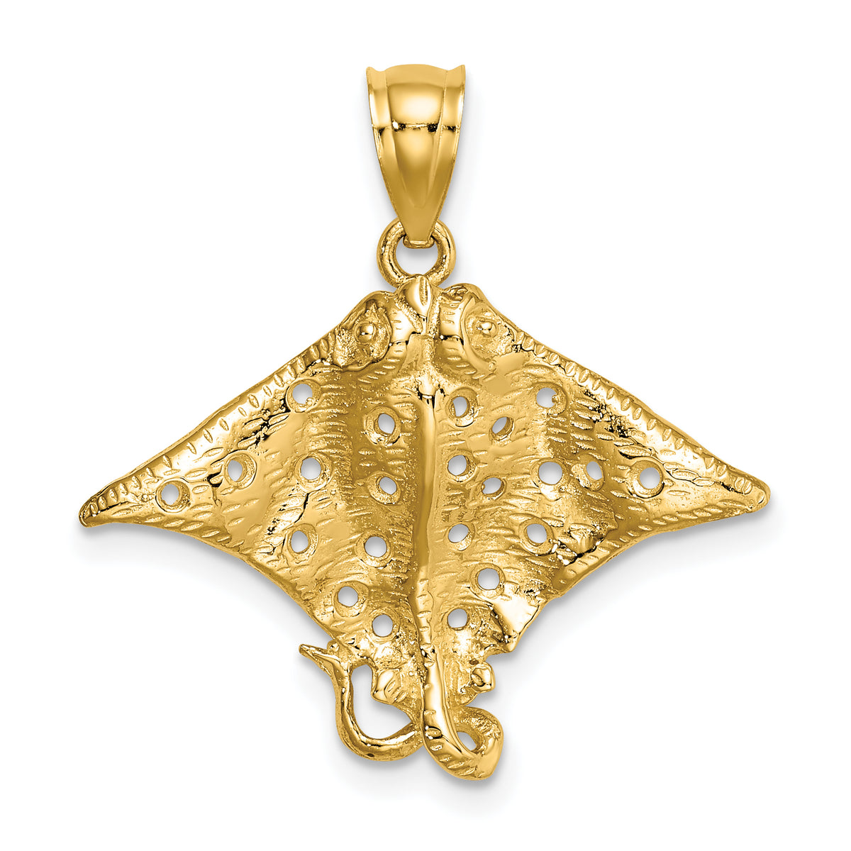 10K 2-D Spotted Eagle Ray w/ Holes Charm