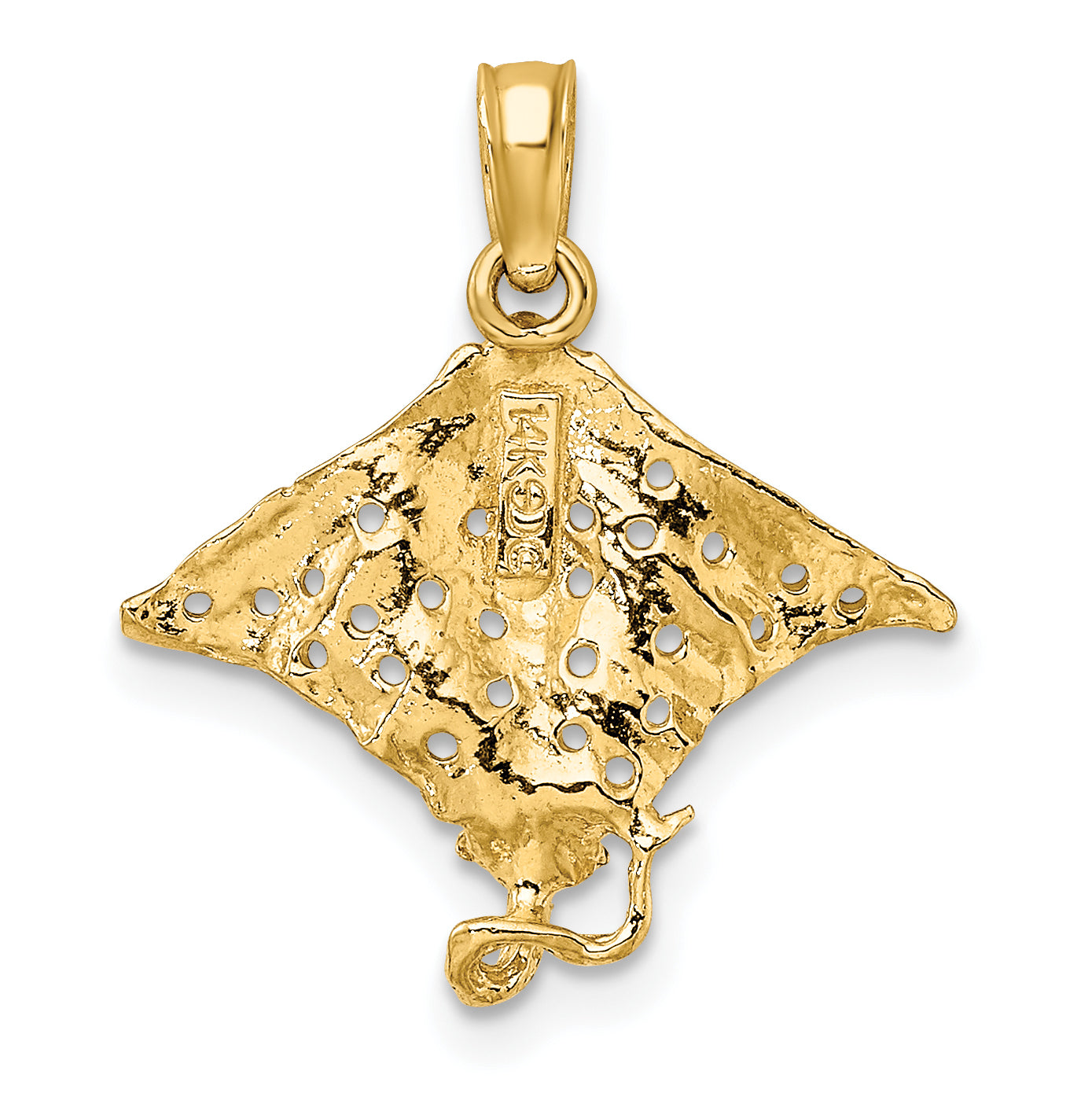 10K 2-D Spotted Eagle Ray w/ Holes Charm