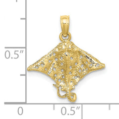 10K 2-D Spotted Eagle Ray w/ Holes Charm