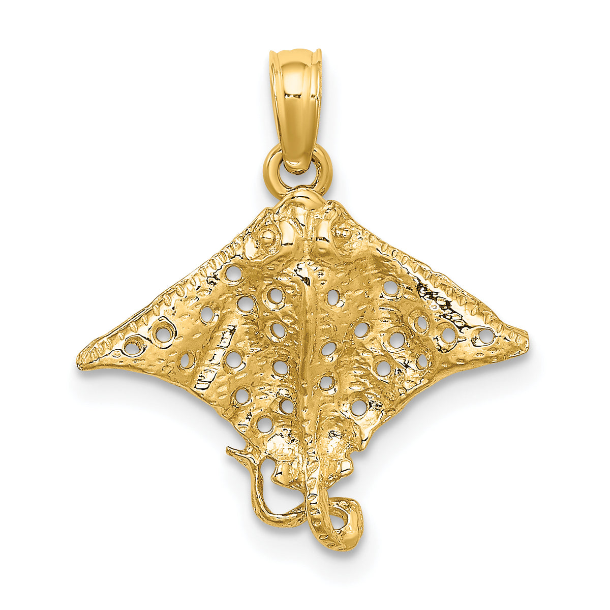 10K 2-D Spotted Eagle Ray w/ Holes Charm