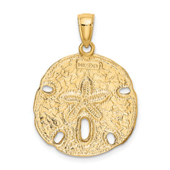 10K Polished Sand Dollar Charm