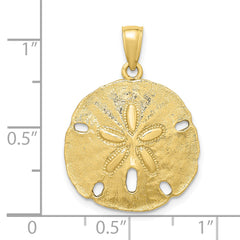 10K Polished Sand Dollar Charm