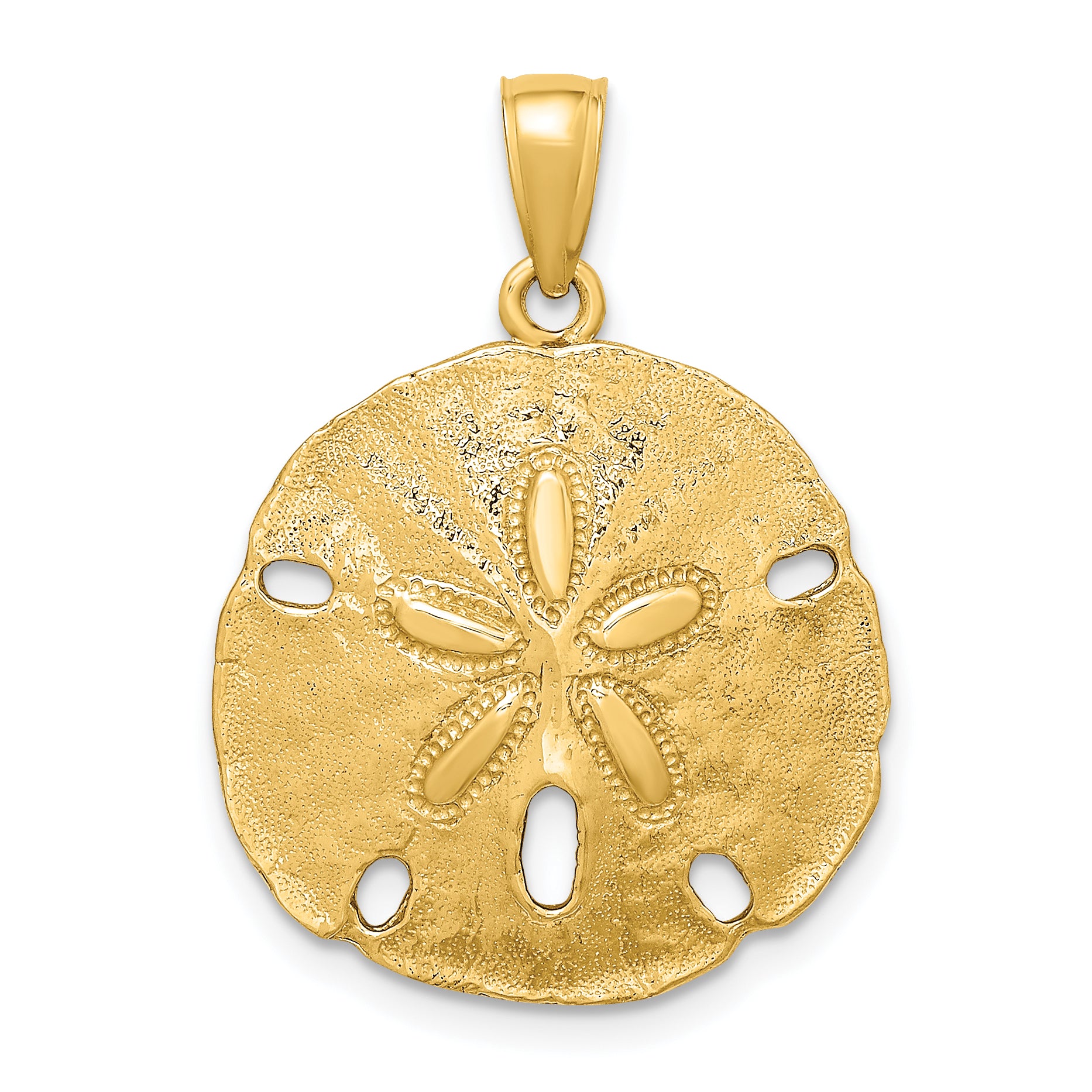 10K Polished Sand Dollar Charm