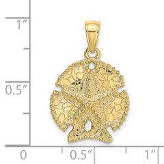 10K 2-D Sand Dollar W/ Star Charm