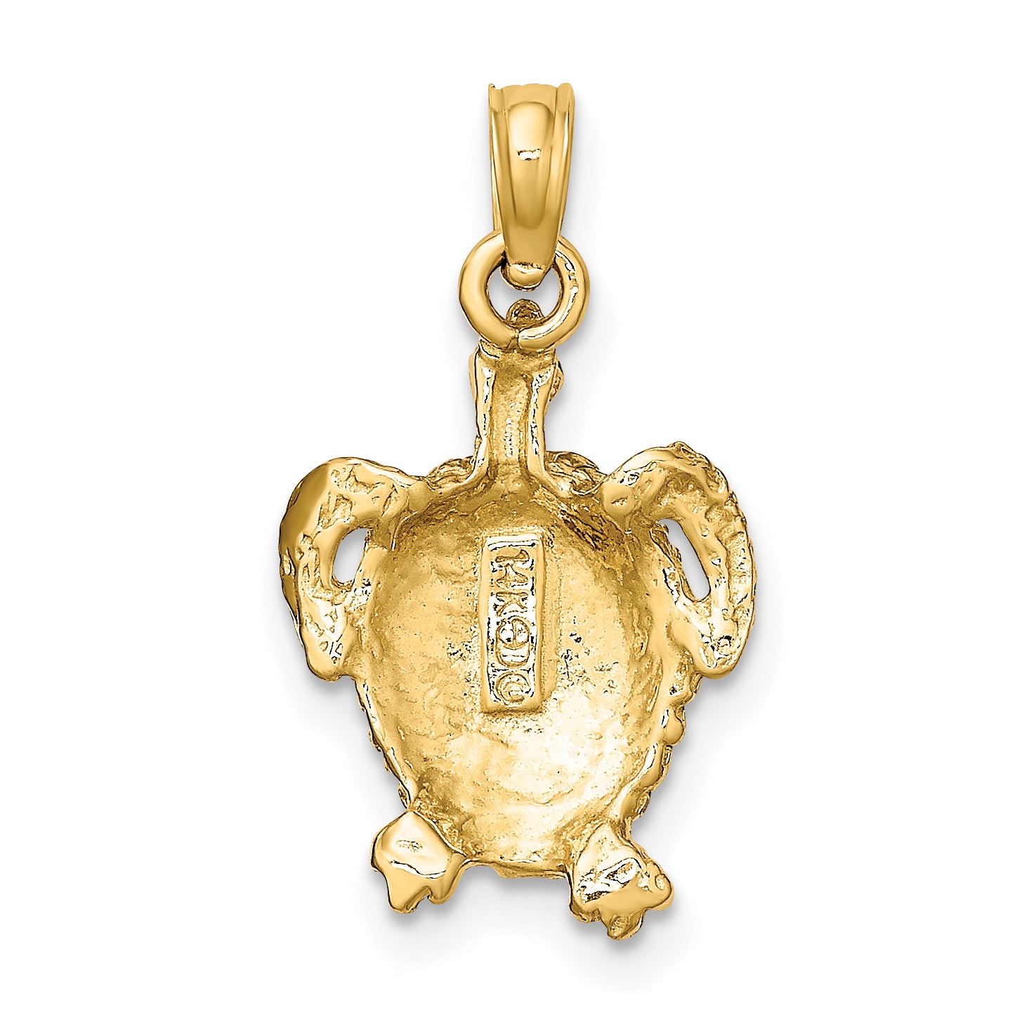 10K Textured Sea Turtle Charm