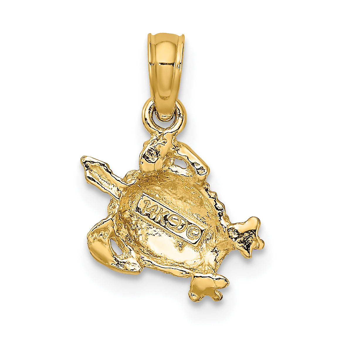 10K Textured Sea Turtle Charm