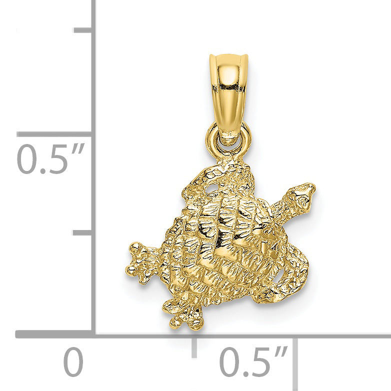 10K Textured Sea Turtle Charm