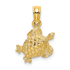 10K Textured Sea Turtle Charm