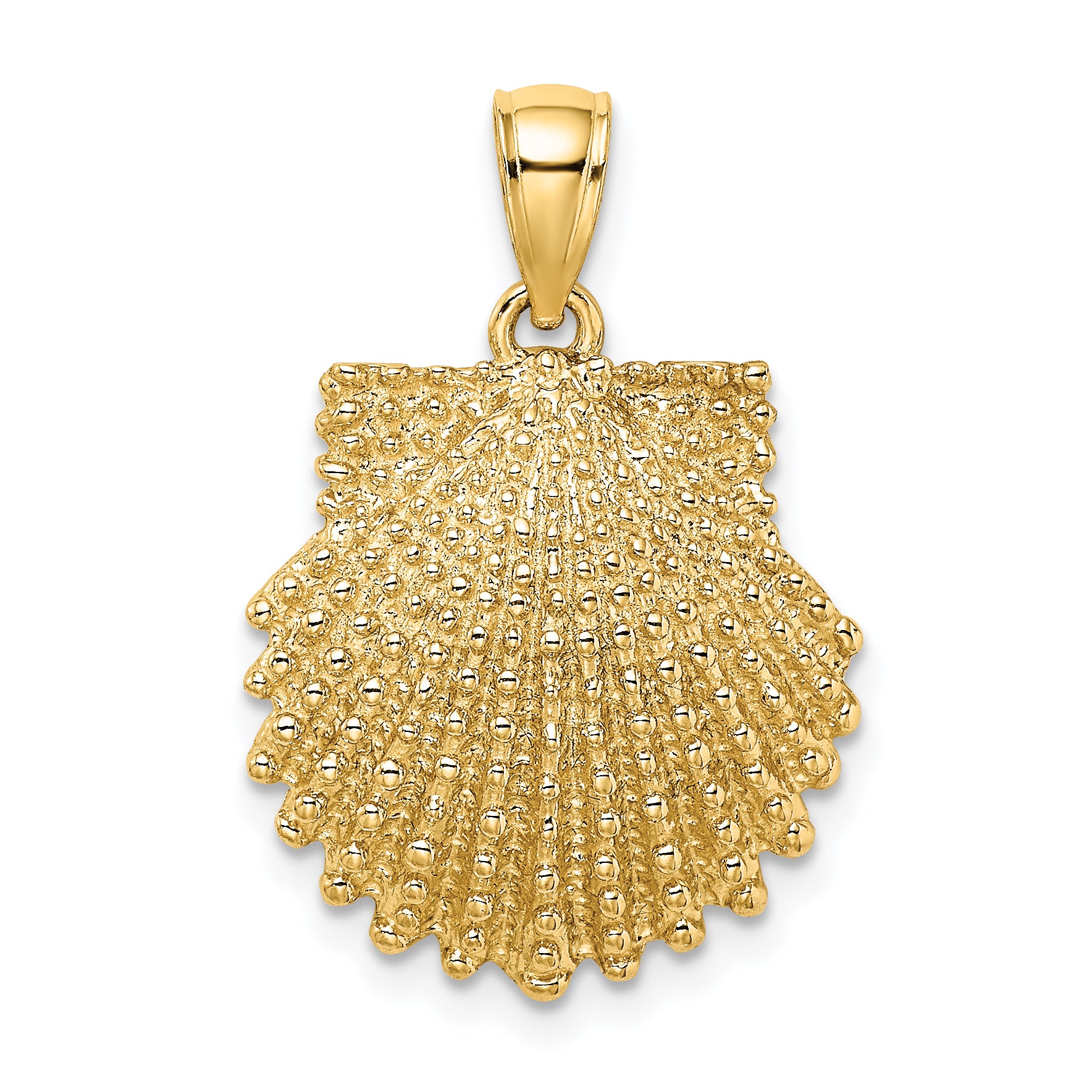 10K 2-D Beaded Scallop Shell Charm