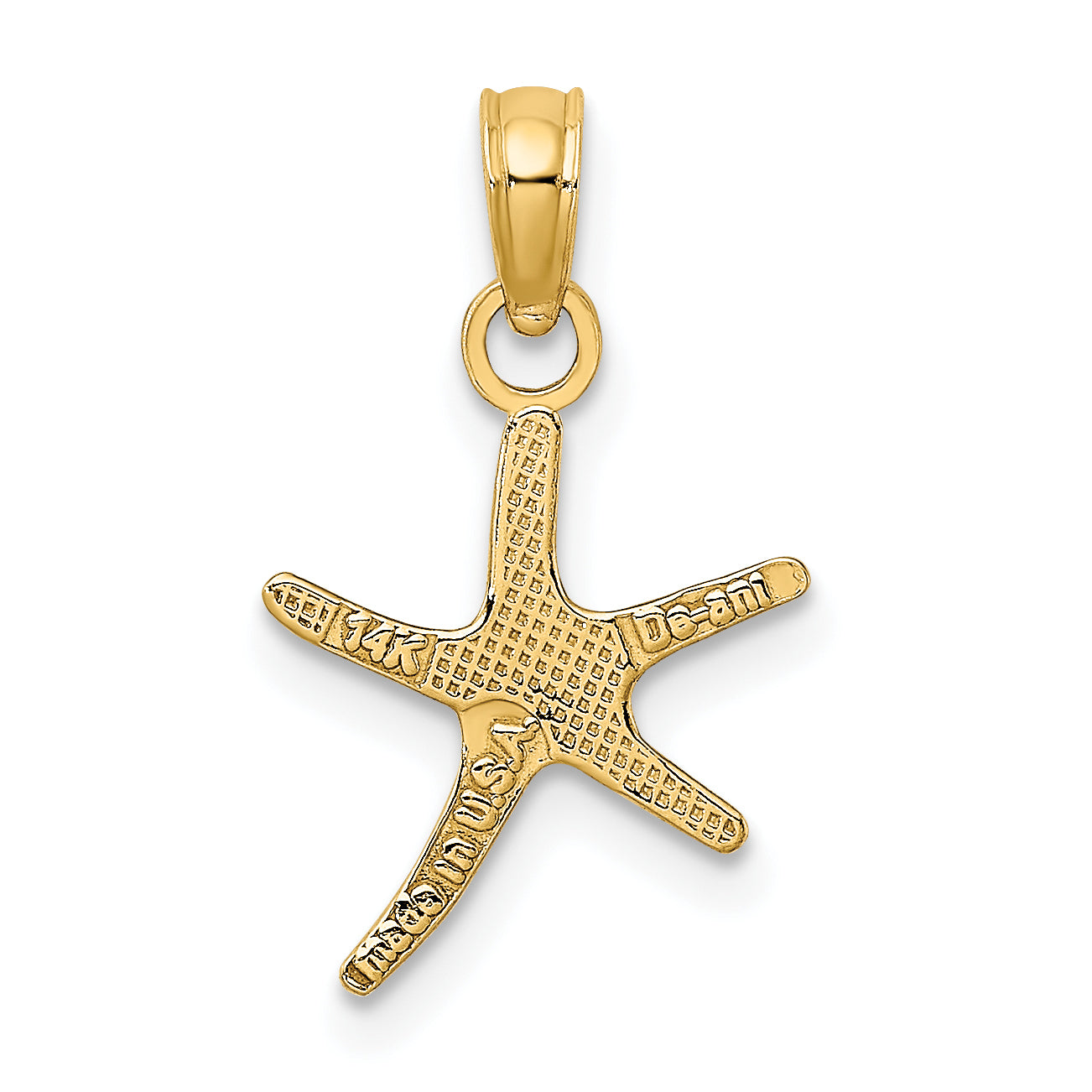 10k Polished Mini Dancing Starfish w/ Bail Charm