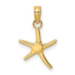 10k Polished Mini Dancing Starfish w/ Bail Charm