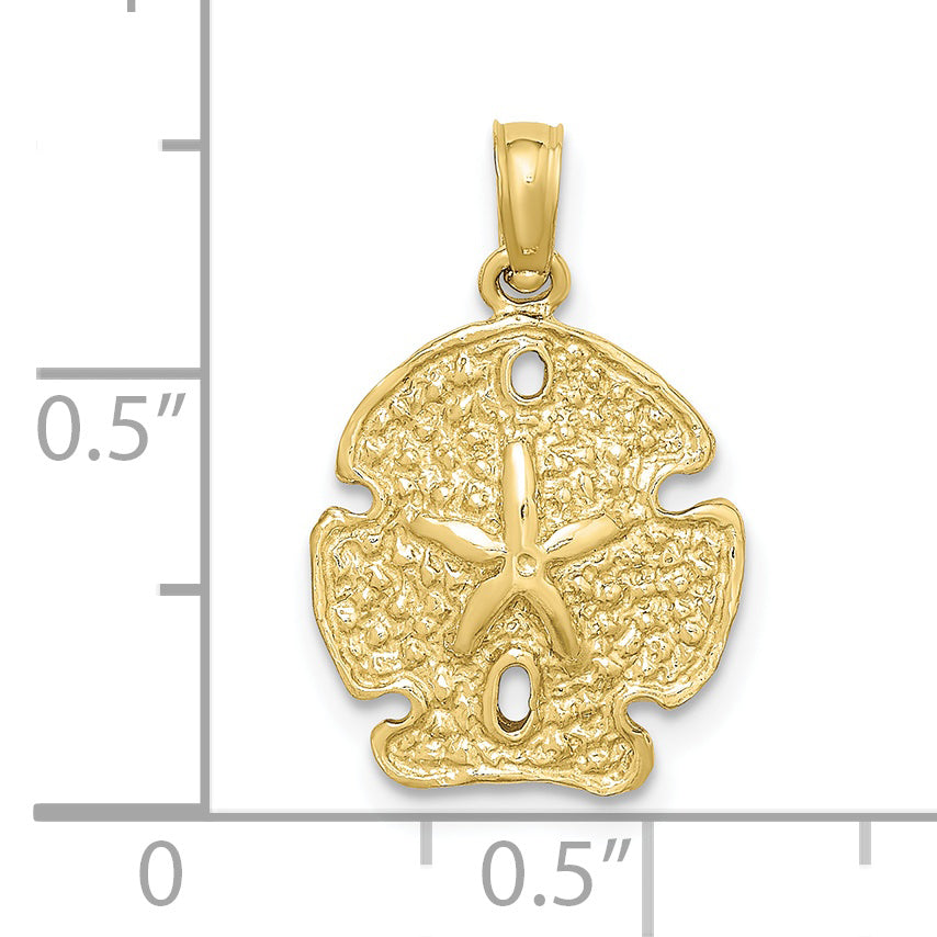 10K Polished Sand Dollar Charm