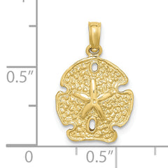 10K Polished Sand Dollar Charm