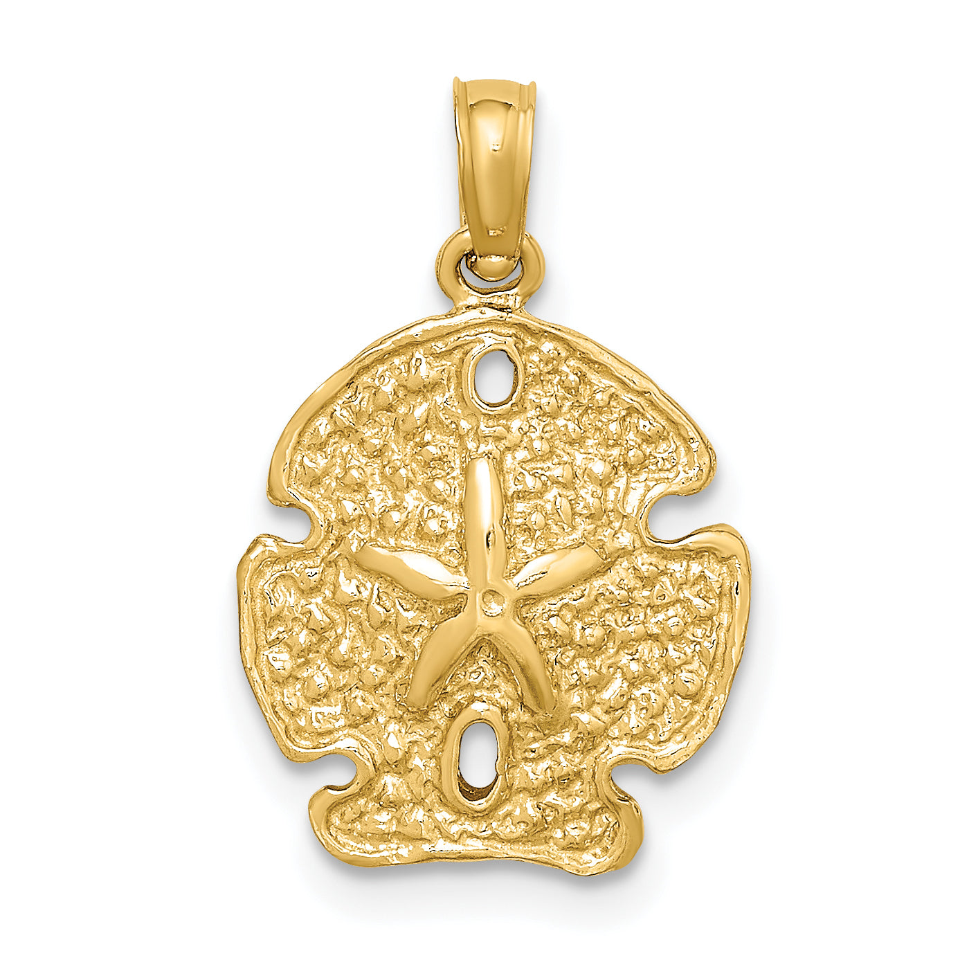 10K Polished Sand Dollar Charm