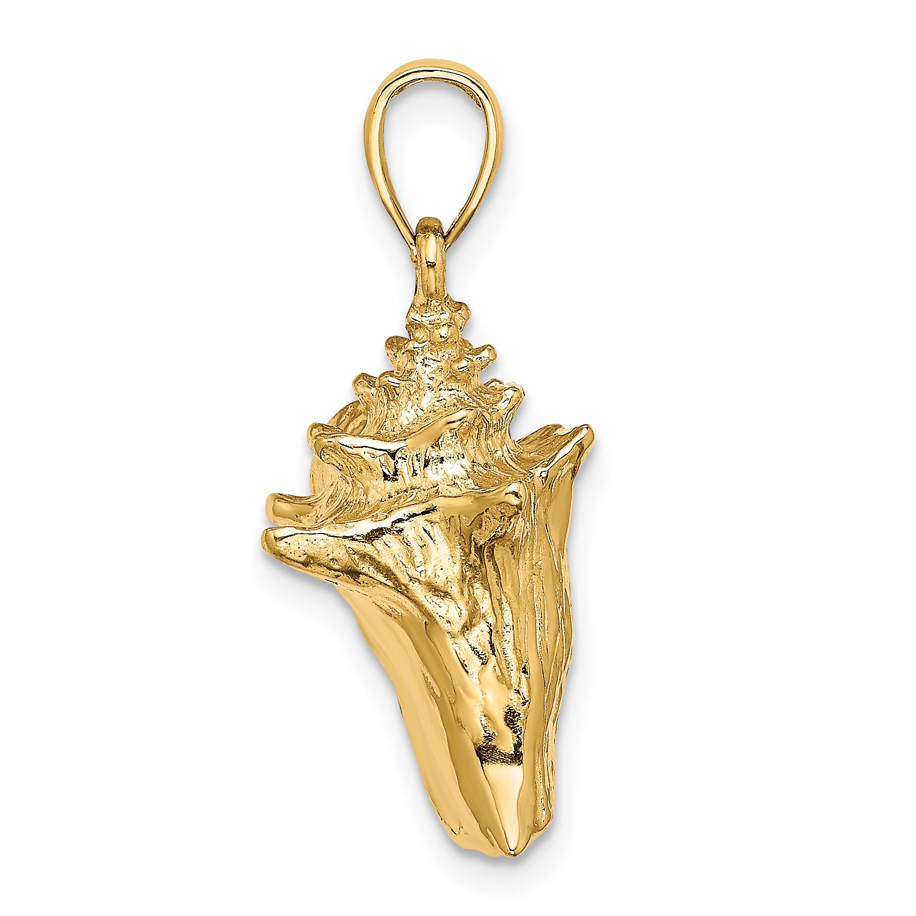 10K 3-D Conch Shell Charm