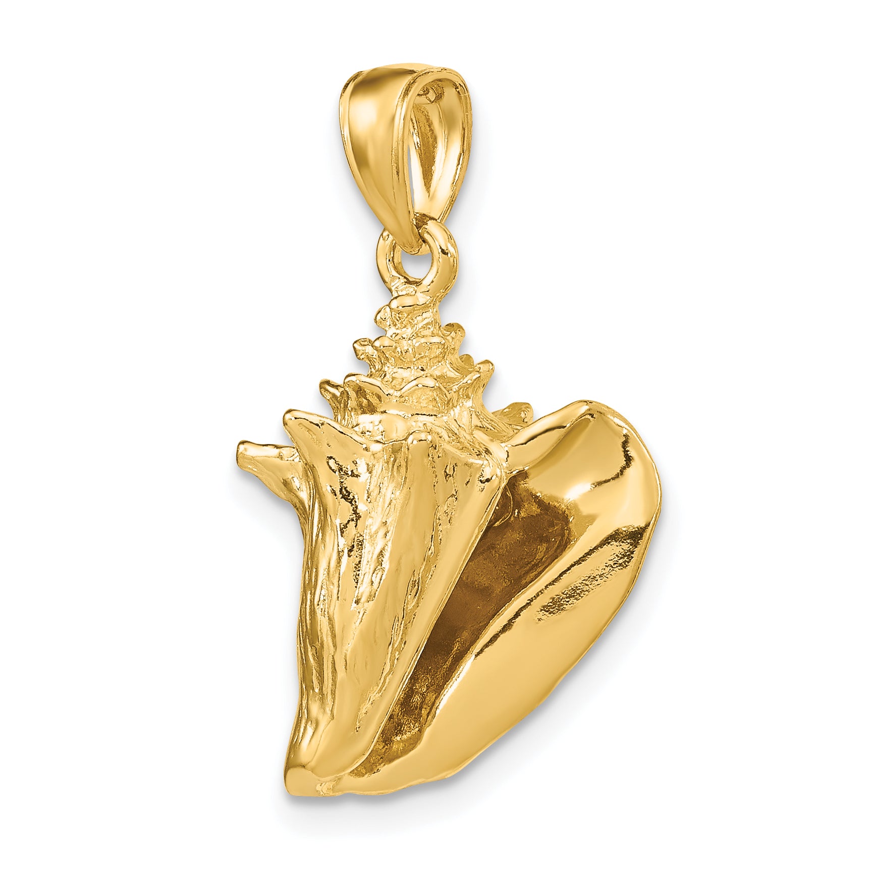 10K 3-D Conch Shell Charm