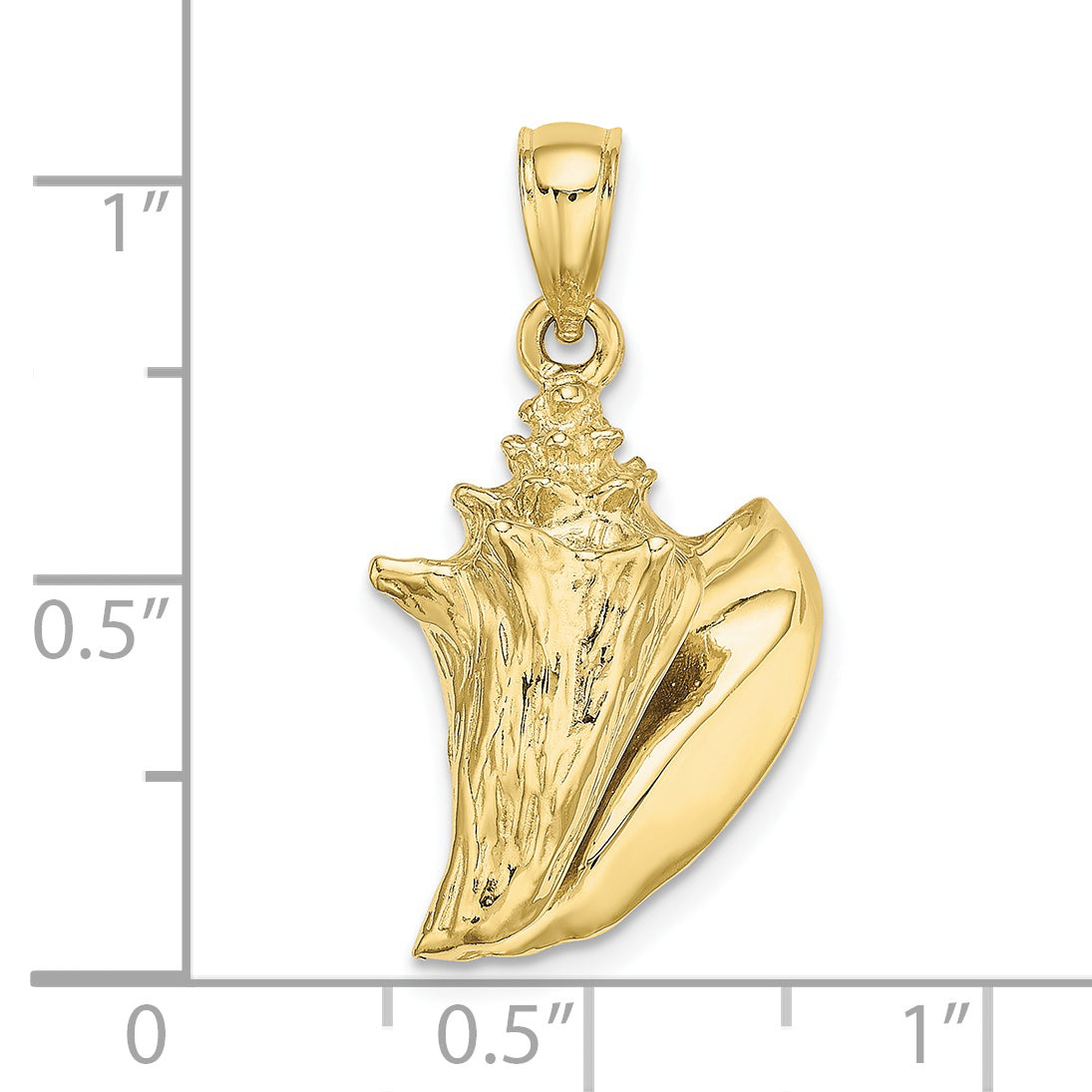 10K 3-D Conch Shell Charm