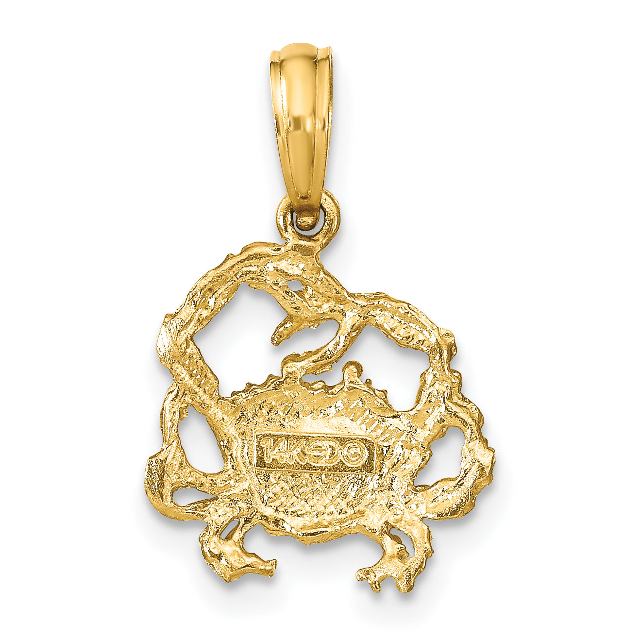 10K 2-D Textured Crab Charm