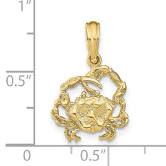 10K 2-D Textured Crab Charm