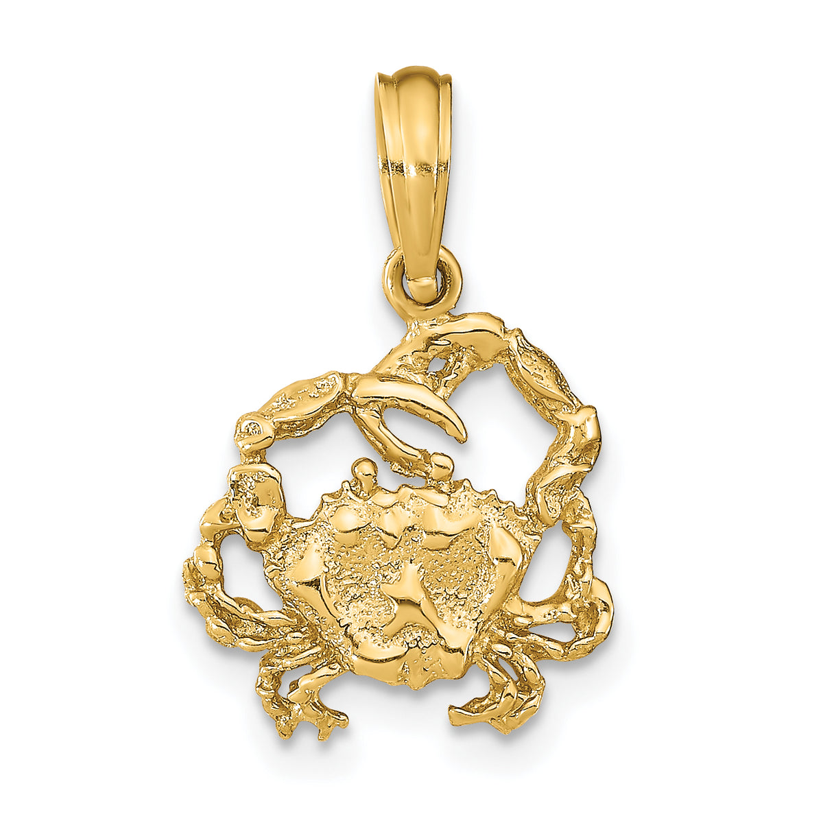 10K 2-D Textured Crab Charm