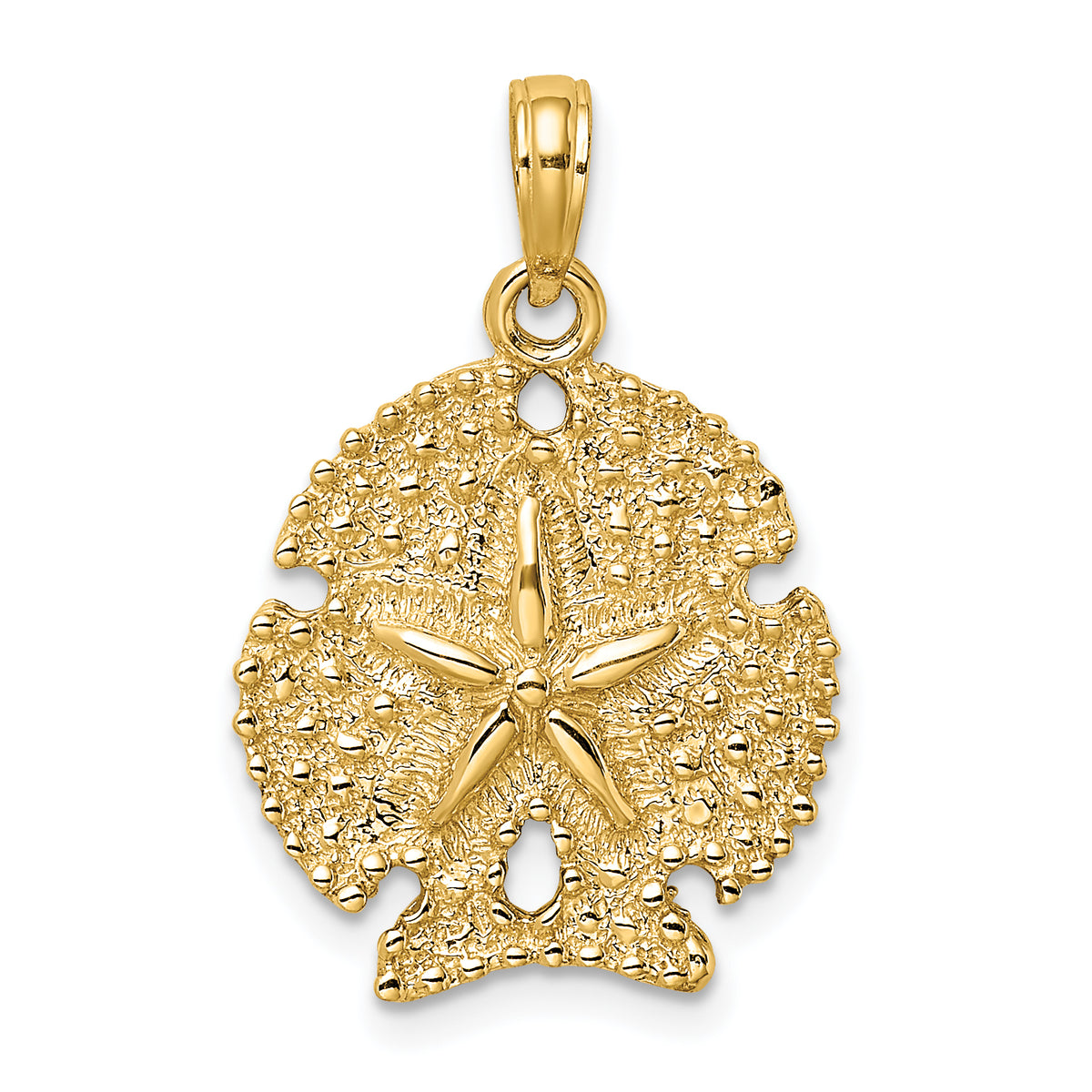 10K Textured Sand Dollar Charm