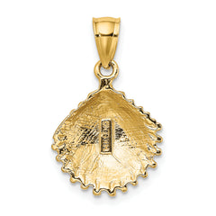 10K Textured Scallop Shell Charm