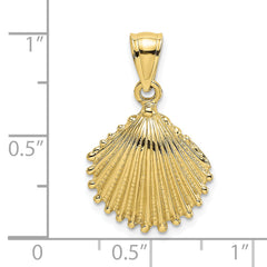 10K Textured Scallop Shell Charm