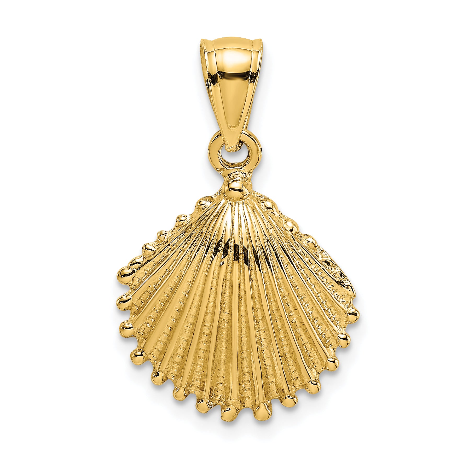 10K Textured Scallop Shell Charm