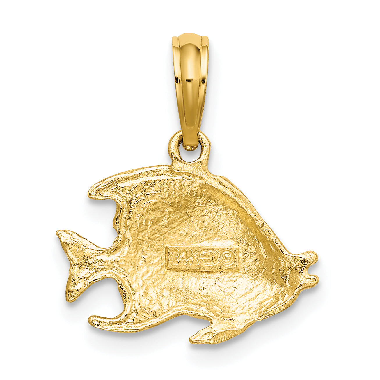 10K Polished Textured Fish Charm