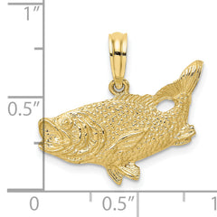 10K 2-D Bass Fish w/ Tail Up Charm