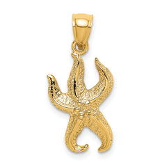 10K Textured Starfish Charm