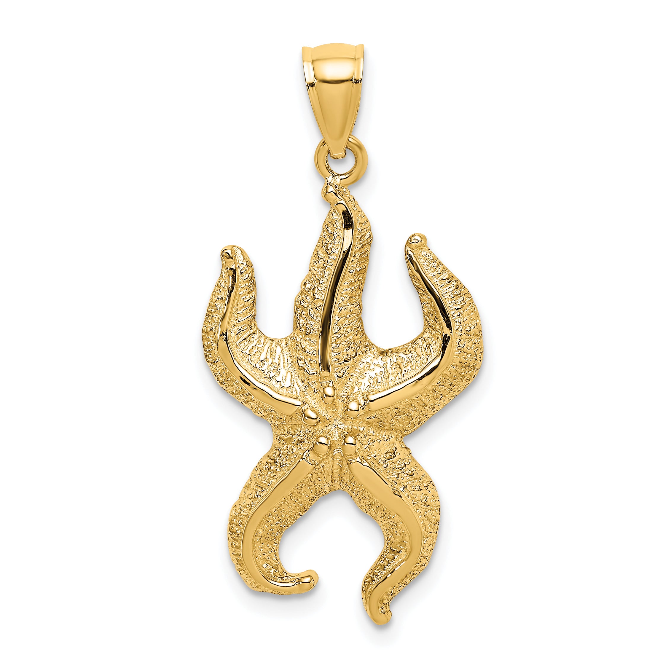 10K Textured Starfish Charm