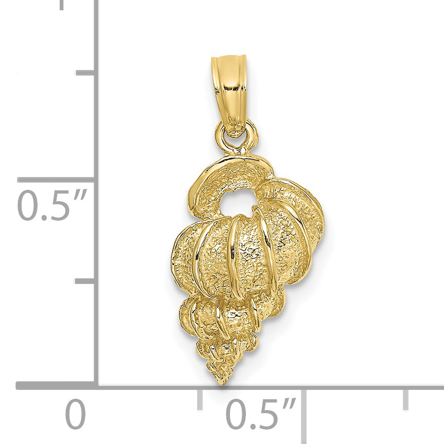 10K 2-D Precious Wentletrap Shell Charm