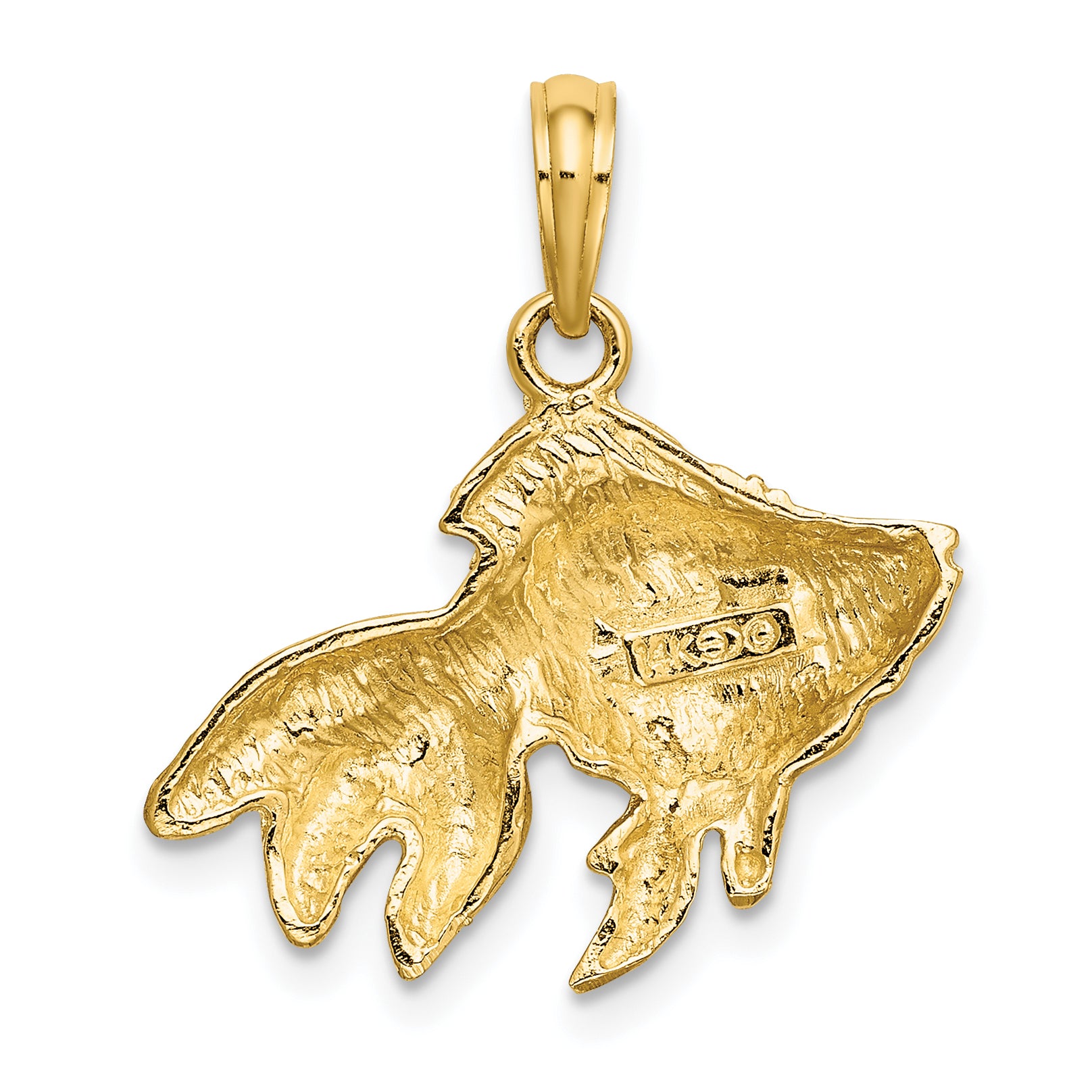 10k Textured Angel Fish Charm