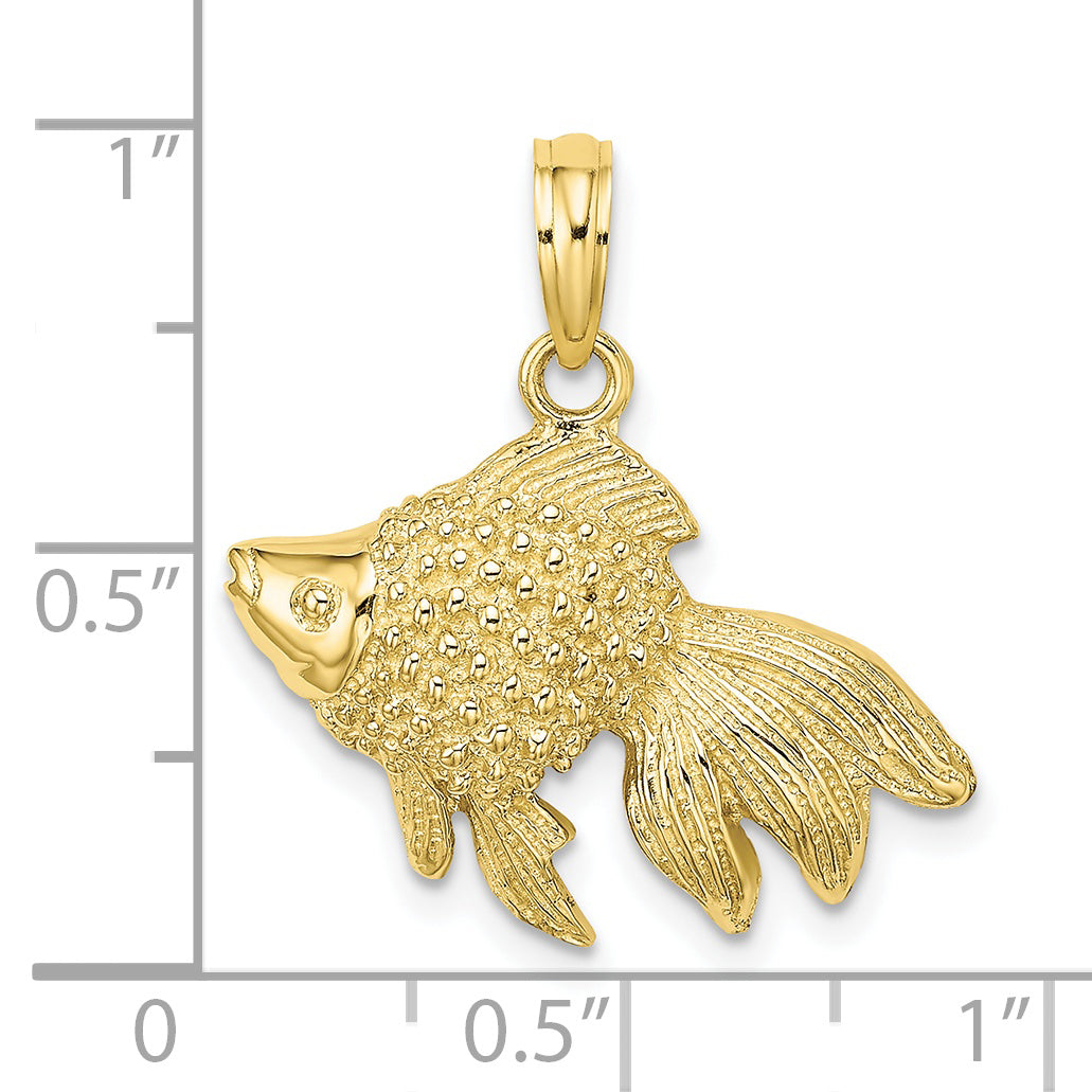 10k Textured Angel Fish Charm