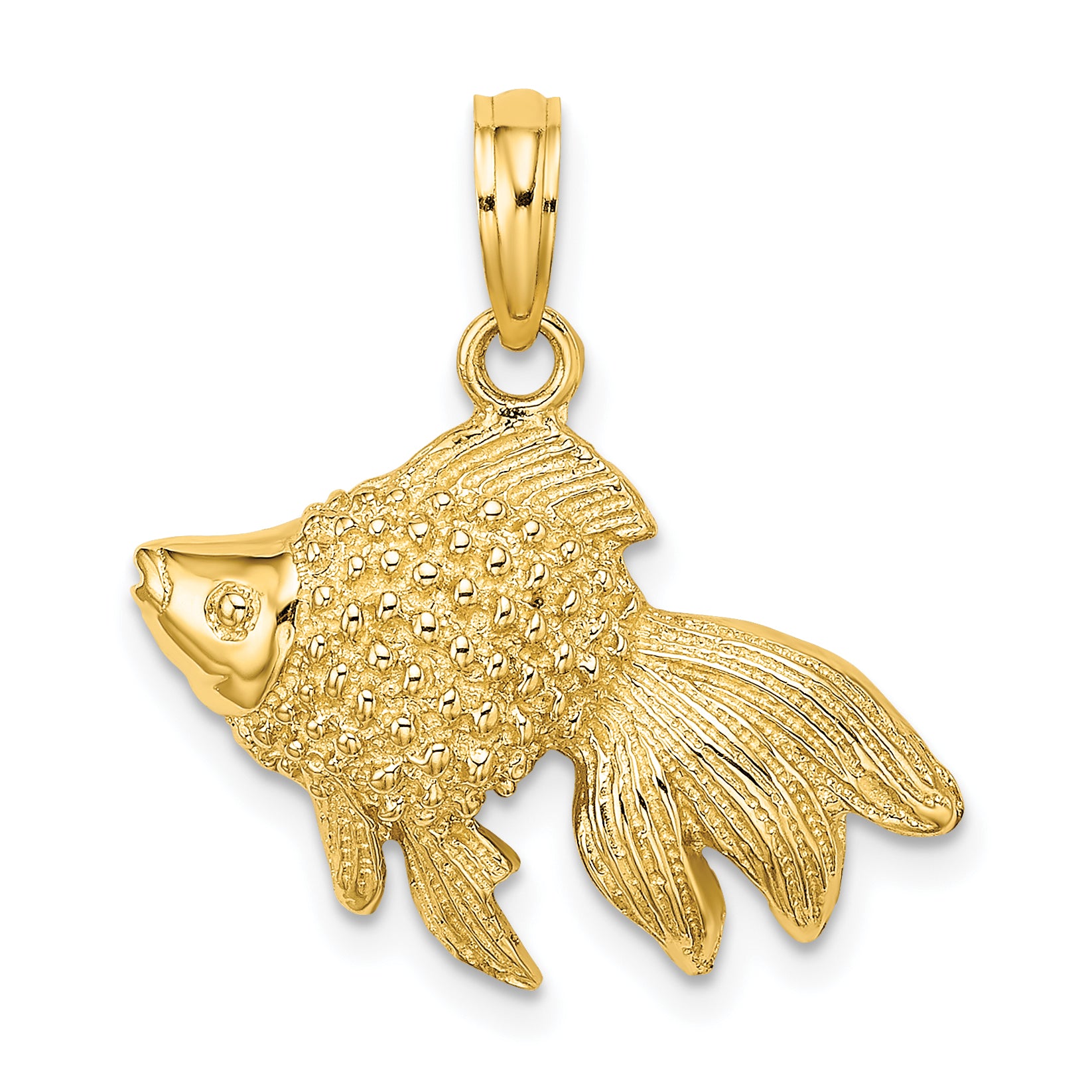 10k Textured Angel Fish Charm