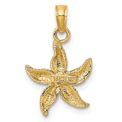 10K Textured Starfish Charm