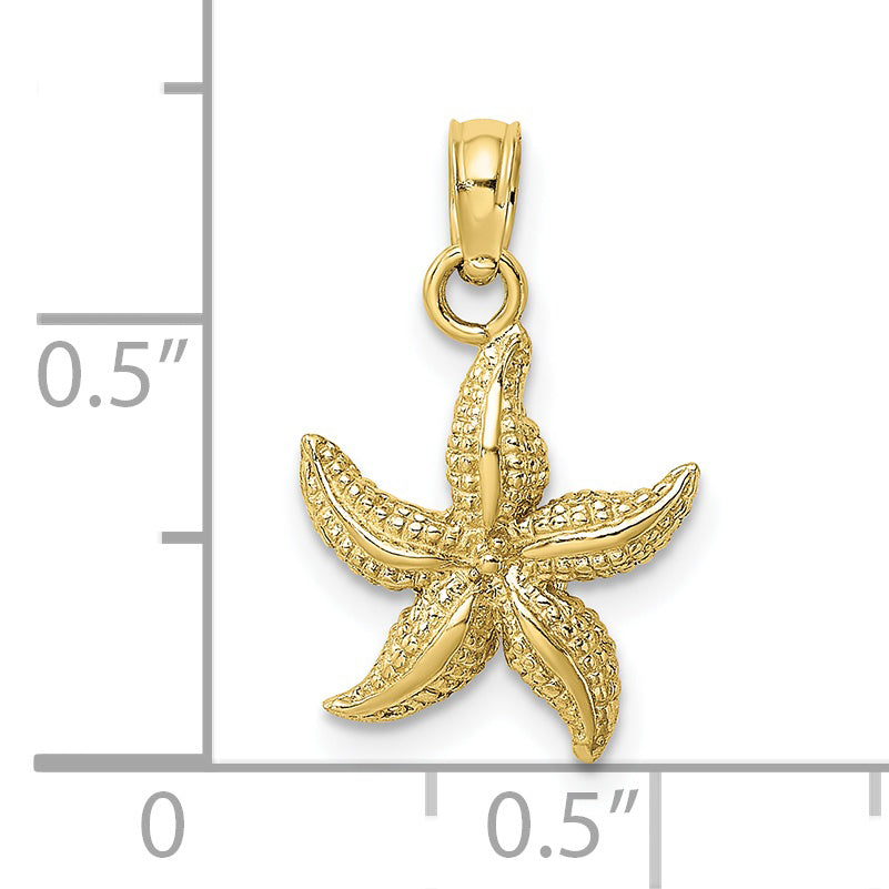 10K Textured Starfish Charm