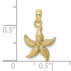 10K Textured Starfish Charm