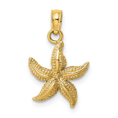 10K Textured Starfish Charm