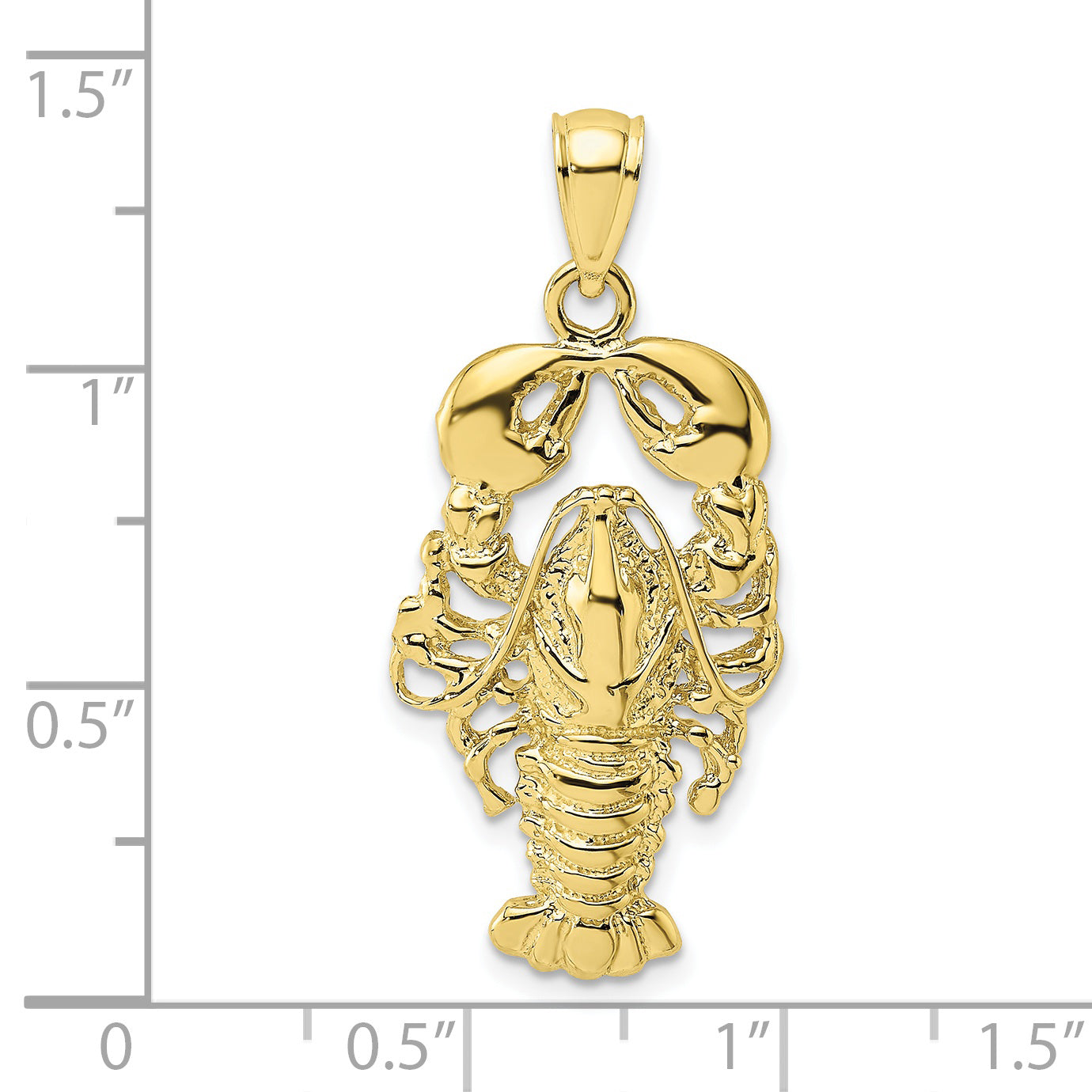 10K 2-D Textured Maine Lobster Charm